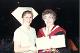 Photograph - Marie Lowndes presenting award to unkown nursing graduate - 1985.jpg.jpg